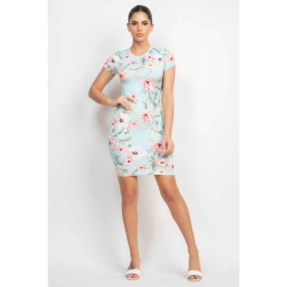 💥Floral Print Summer T-Shirt Dress - Picture 5 of 11